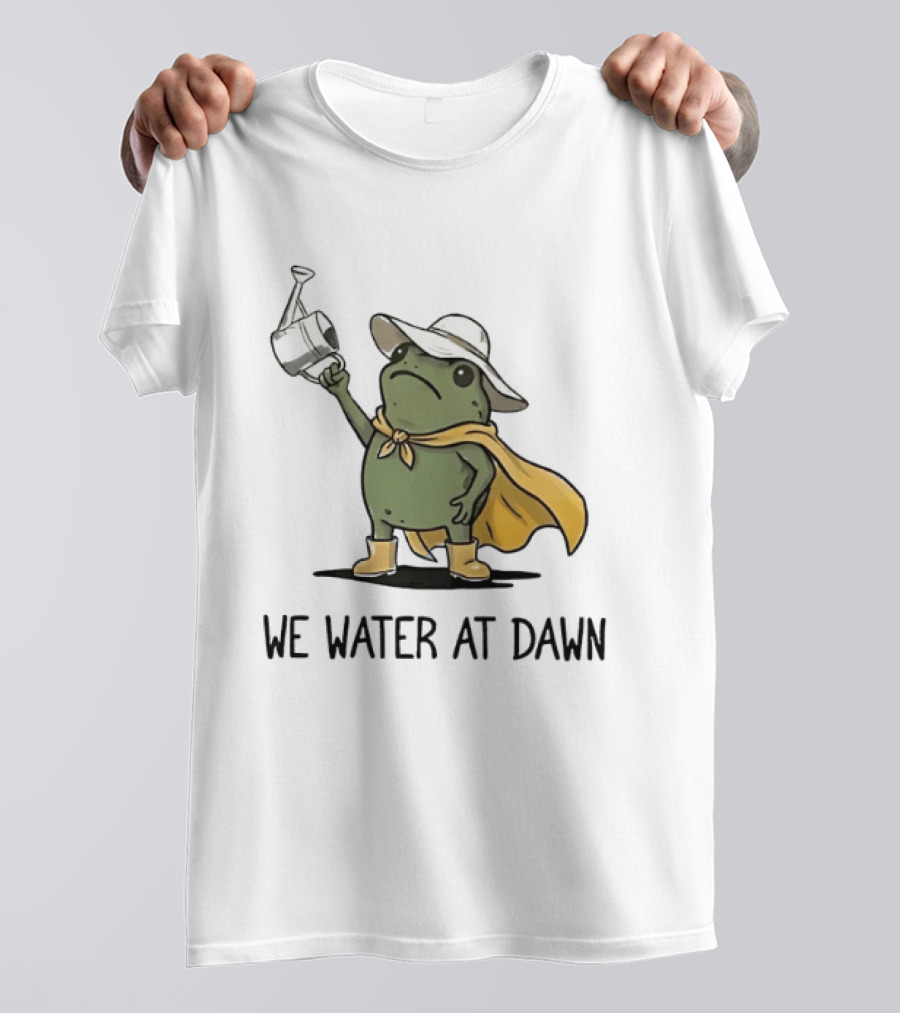 Frog We Water At Dawn Yellow Cape And Hat T-Shirt