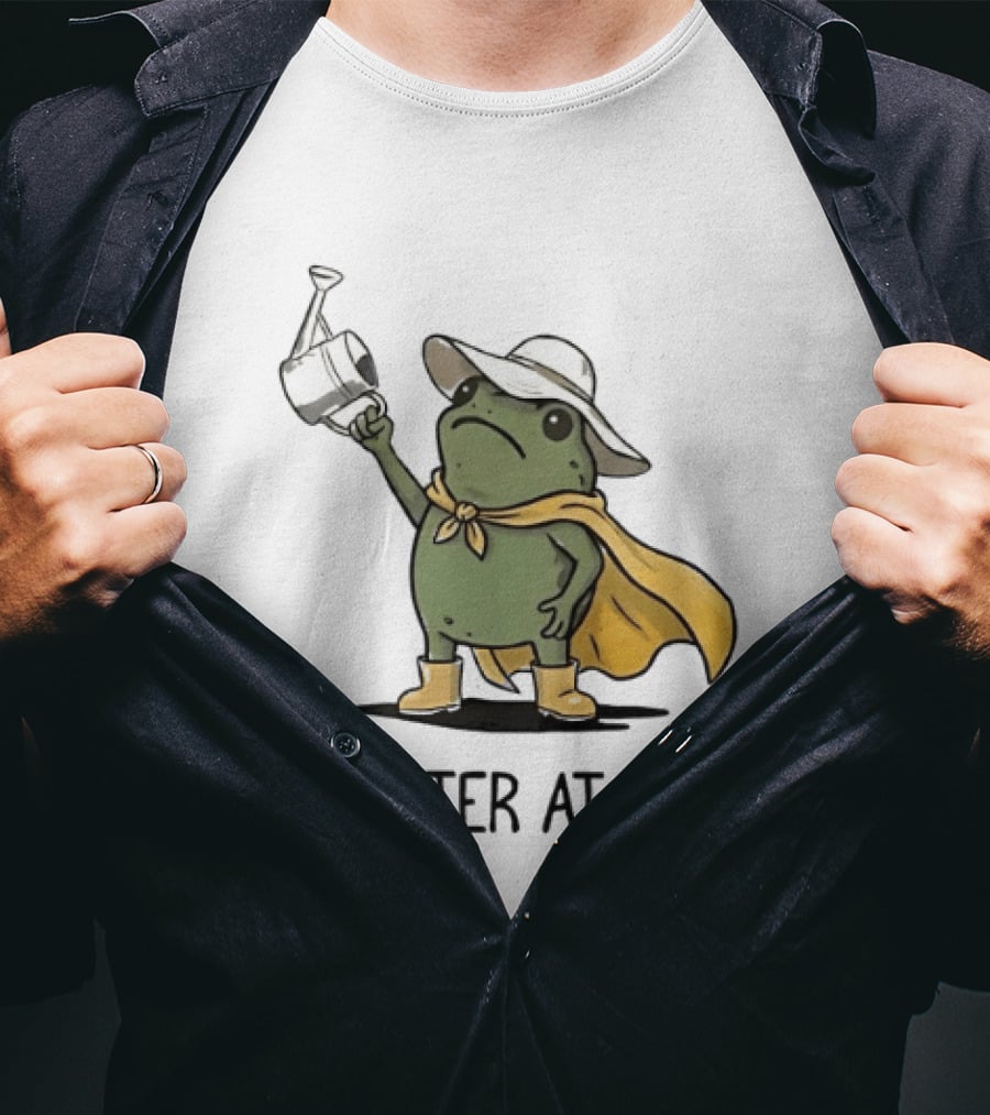 Frog We Water At Dawn Yellow Cape And Hat T-Shirt
