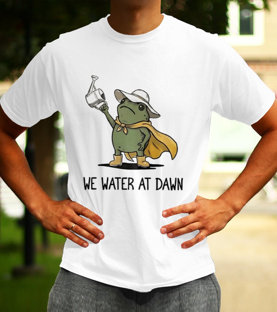 Frog We Water At Dawn Yellow Cape And Hat T-Shirt