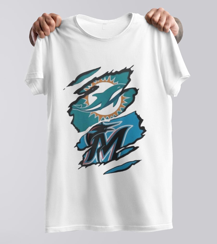 Miami Dolphins Marlins Beneath The Surface NFL MLB T-Shirt