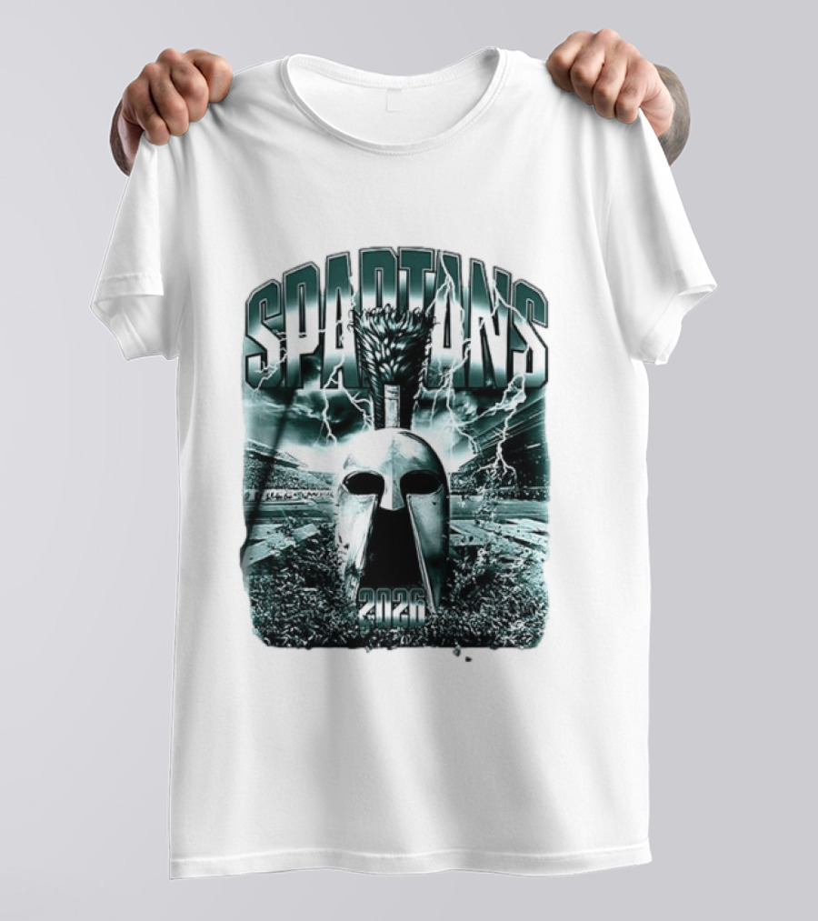 Michigan State Spartans 2026 Mask With Lightning Stadium T-Shirt