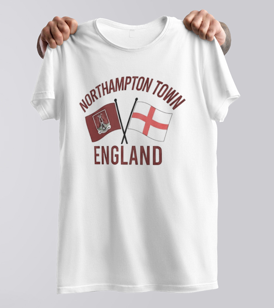 Northampton Town England Flag Red Cross Flag T-Shirt