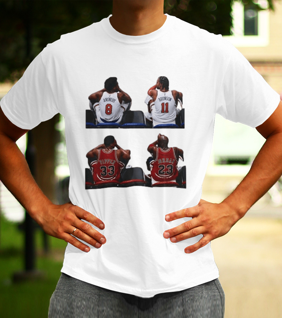 OG Anunoby Jalen Brunson Knicks Scottie Pippen Michael Jordan Bulls Legends 23 33 11 8 T-Shirt
