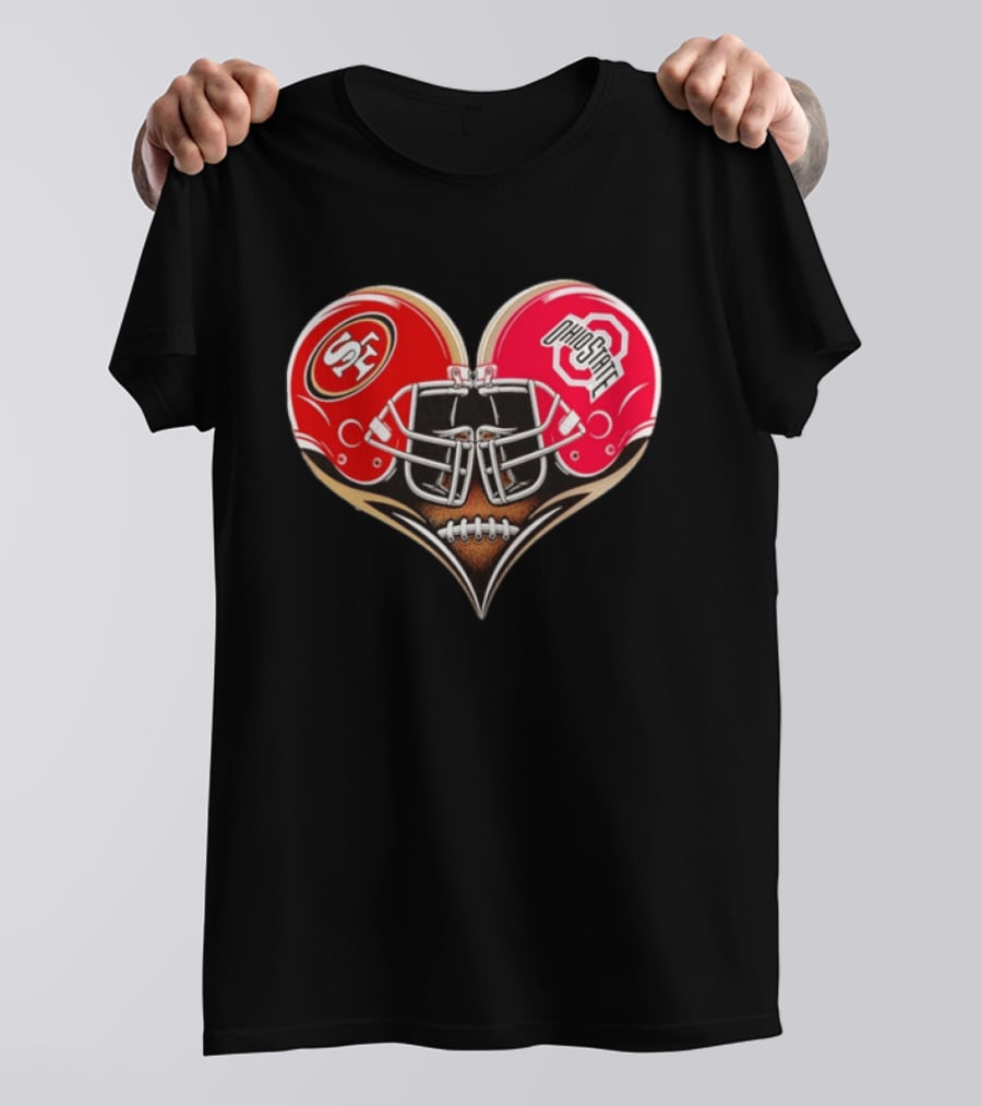 49Ers Ohio State Buckeyes Helmet Heart Love T-Shirt