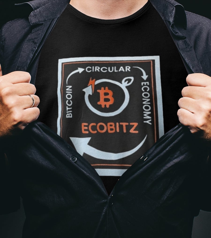 Bitcoin Circular Economy Ecobitz Concept With Lightning And Arrows T-Shirt