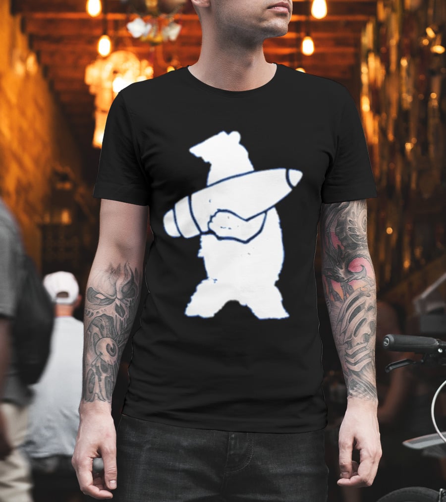 California Republic Bear Holding Bullet Munitions Military Tactical Morale T-Shirt