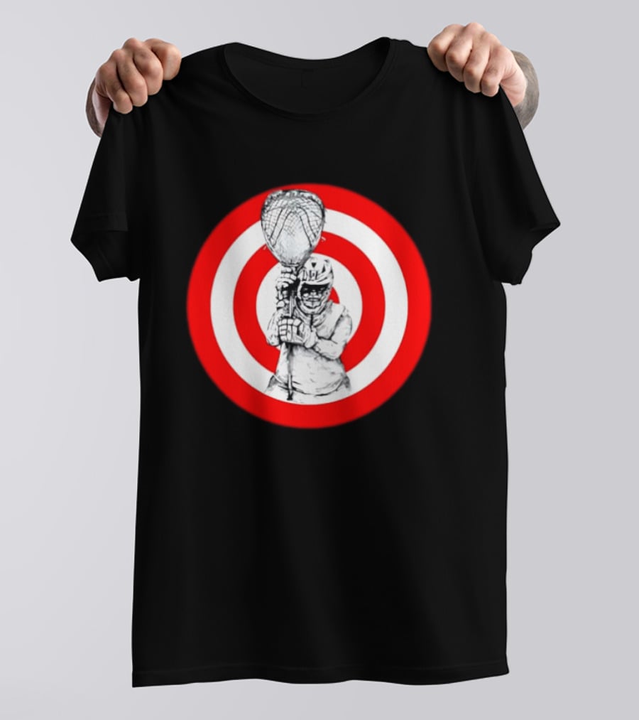 Lacrosse Player Bullseye Target Sport Athlete Competition Training Practice Goalkeeper T-Shirt