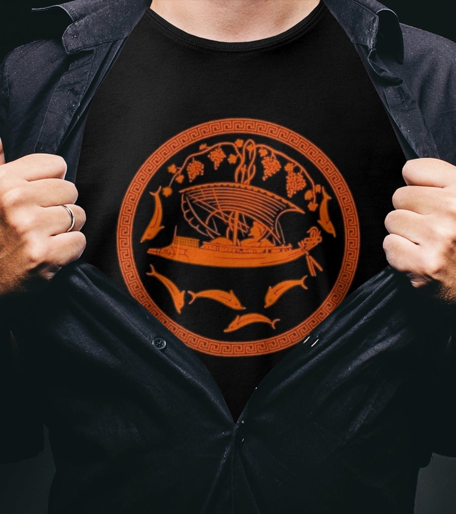 Dionysos Greek Mythology Voyage With Dolphins And Grapes T-Shirt