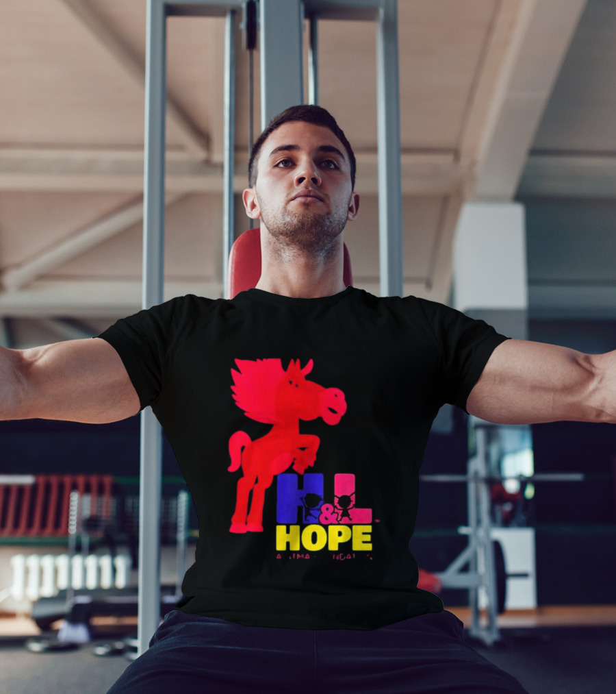 HL Hope GTMA Foundation Red Horse And Colorful Letters T-Shirt