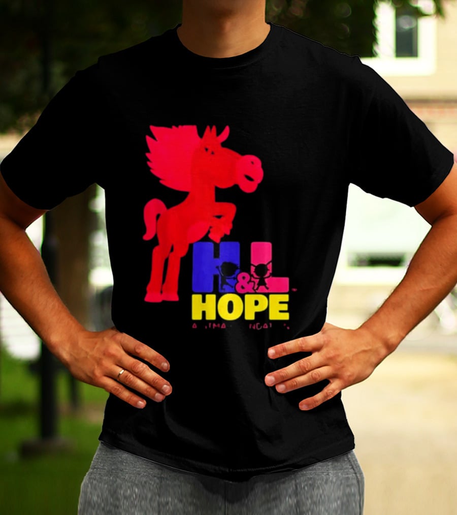 HL Hope GTMA Foundation Red Horse And Colorful Letters T-Shirt