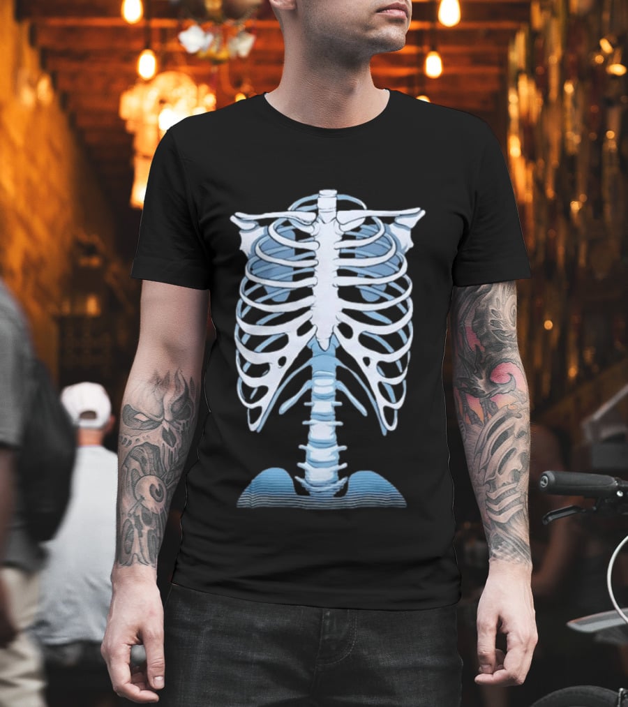 Human Rib Cage Vertebral Column Skeleton Anatomy T-Shirt