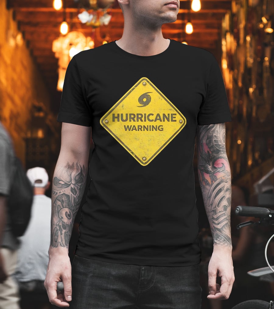 Hurricane Warning Alert Hazard Sign Weather Disaster Caution T-Shirt