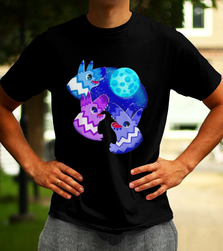 Pinata Dogs Howling At The Moon Blue Zigzag T-Shirt