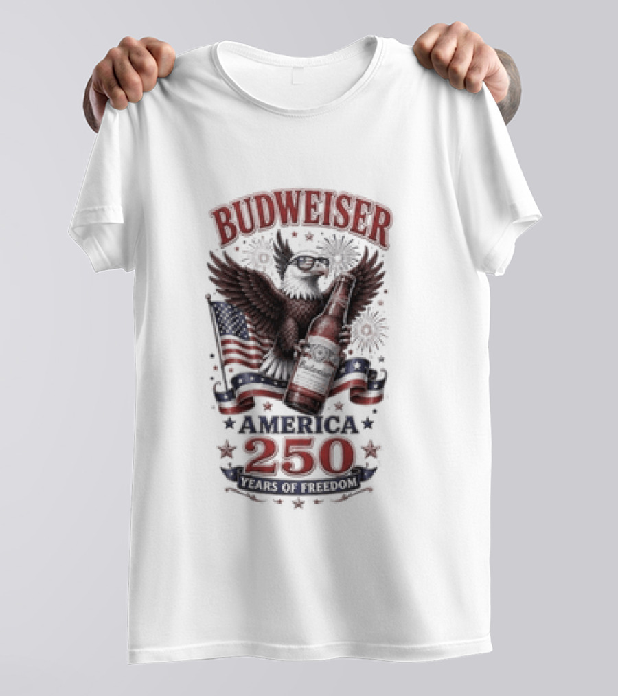 Budweiser Eagle America 250 Years Of Freedom Celebration T-Shirt