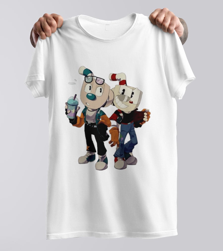 Cuphead And Man Cool Style Characters From Cuphead Video Game T-Shirt