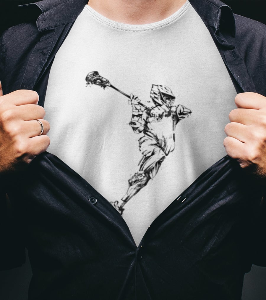 Lacrosse Athlete Dynamic Shot Preparation In Action T-Shirt