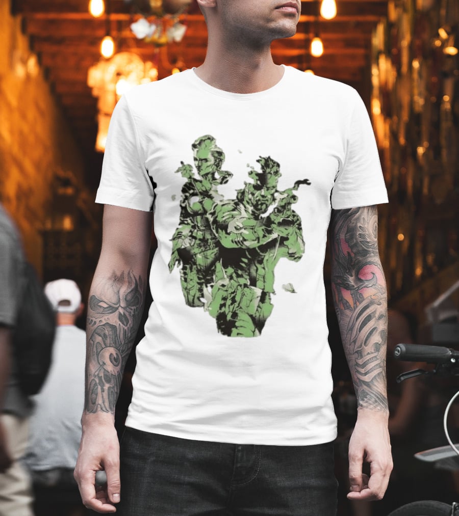 Naked Snake And The Boss Metal Solid 3 Snake Eater Iconic Duo Camouflage T-Shirt