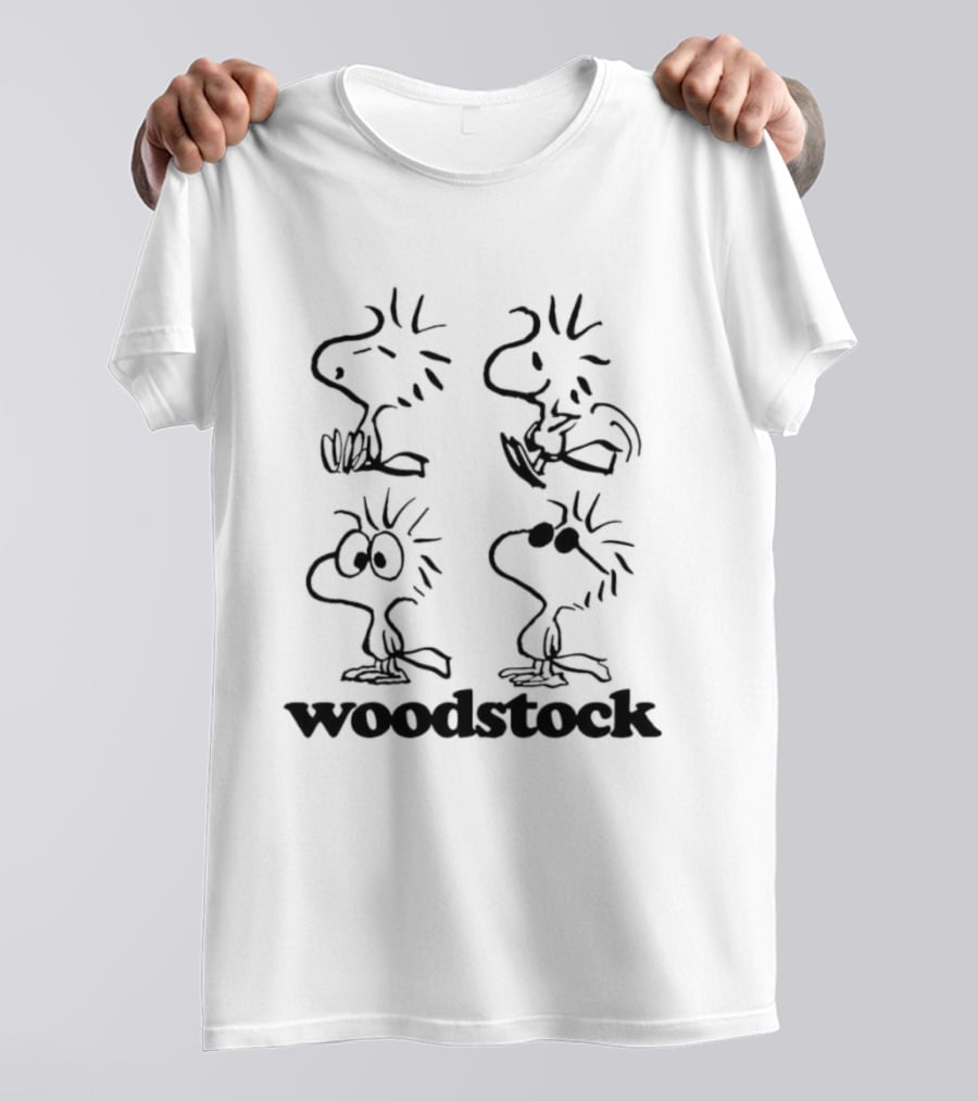 Woodstock Sitting Dancing Staring Wearing Sunglasses Peanuts Comic T-Shirt