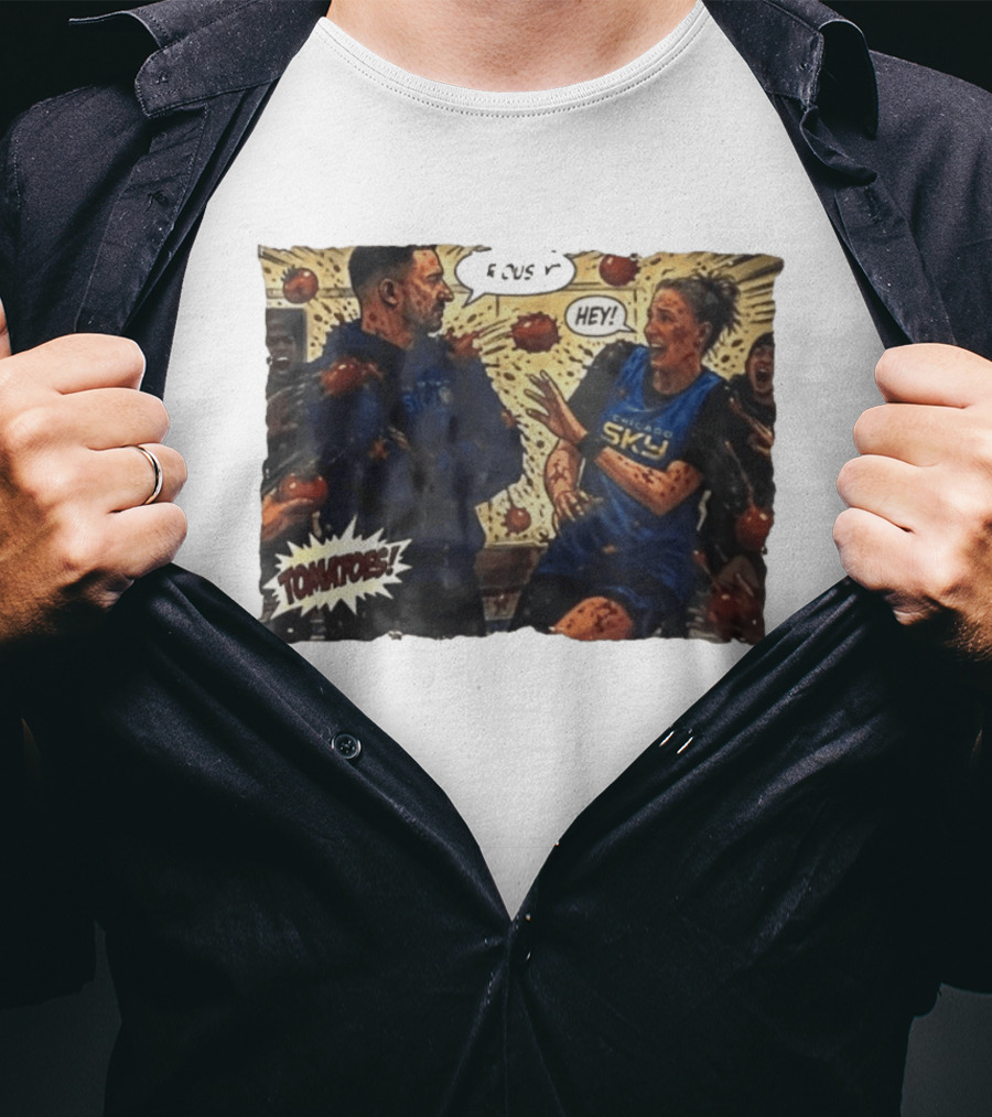 Chicago Sky Basketball Seriously Hey Tomatoes Comic Scene T-Shirt