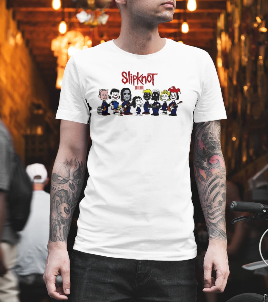 Slipknot Peanuts Characters Mashup Band Members T-Shirt