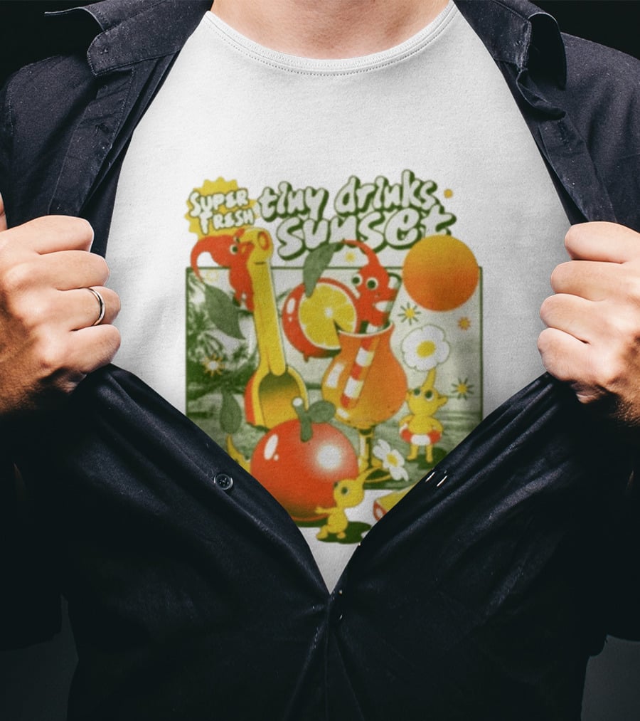 Super Fresh Tiny Drinks Sunset Pikmin Juicy Fruits Adventure T-Shirt