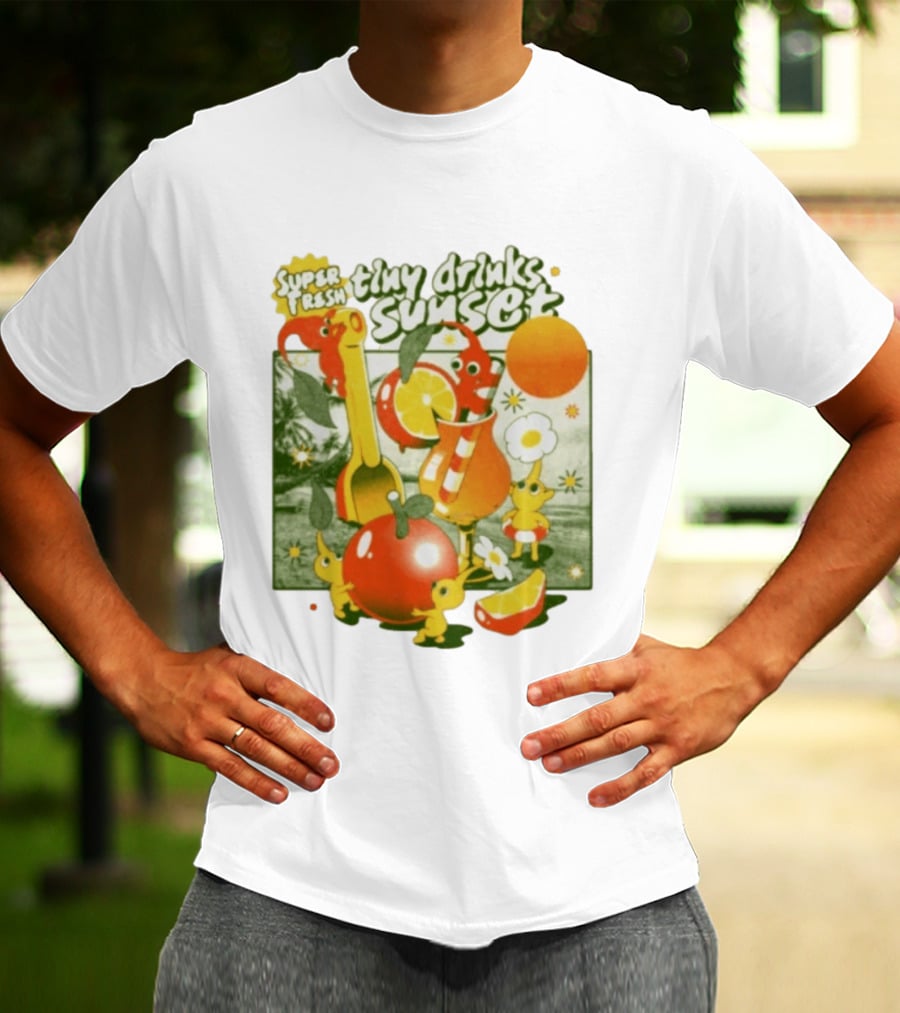 Super Fresh Tiny Drinks Sunset Pikmin Juicy Fruits Adventure T-Shirt