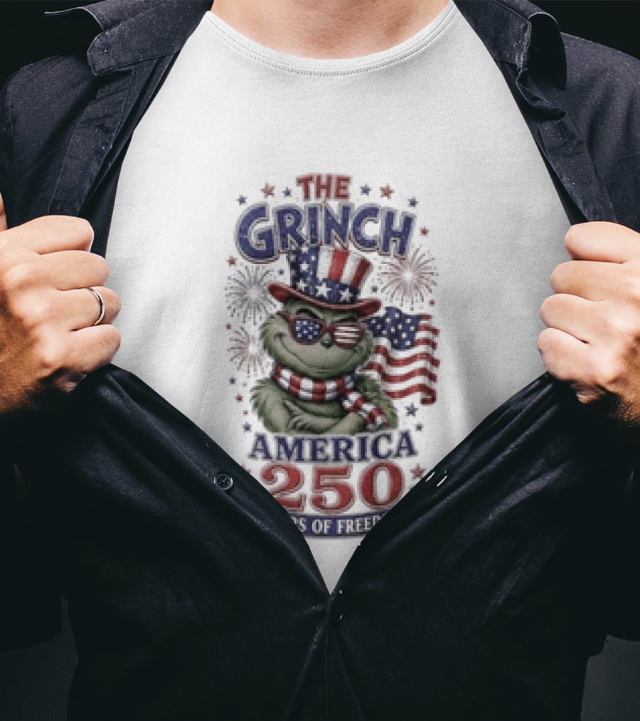 The Grinch America Celebrating 250 Years Of Freedom With Patriotic T-Shirt