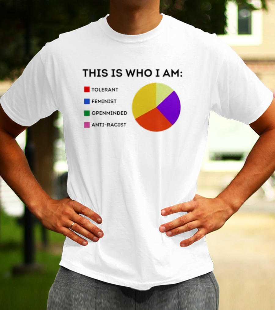 Tolerant Feminist Openminded Anti Racist Pie Chart This Is Who I Am T-Shirt