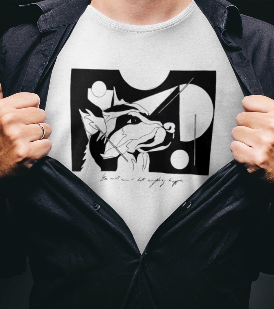 Wolf You Will Never Let Anything Happen Abstract Art Geometric Shapes T-Shirt