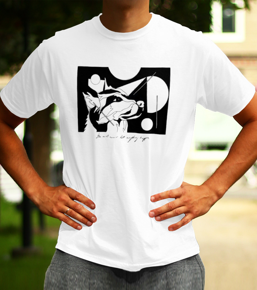 Wolf You Will Never Let Anything Happen Abstract Art Geometric Shapes T-Shirt