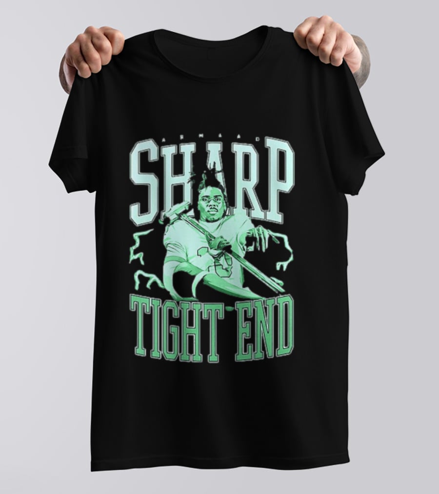 Armaad Sharp Football Player Graphic With Hammer And Electric Aura T-Shirt