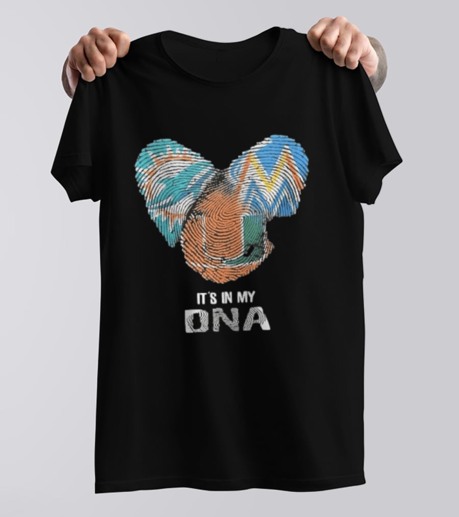 Dolphins Marlins Hurricanes It's In My DNA Fingerprint T-Shirt