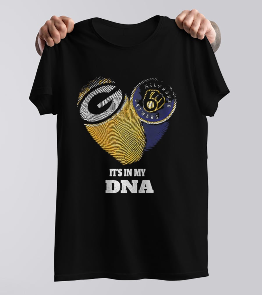 It Is In My DNA Green Bay Packers Milwaukee Brewers T-Shirt