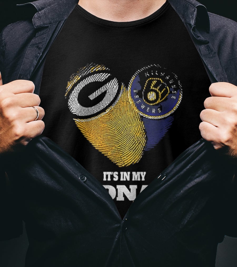 It Is In My DNA Green Bay Packers Milwaukee Brewers T-Shirt