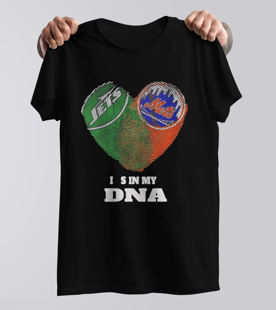 New York Jets Mets Heart Fingerprint It Is In My DNA T-Shirt