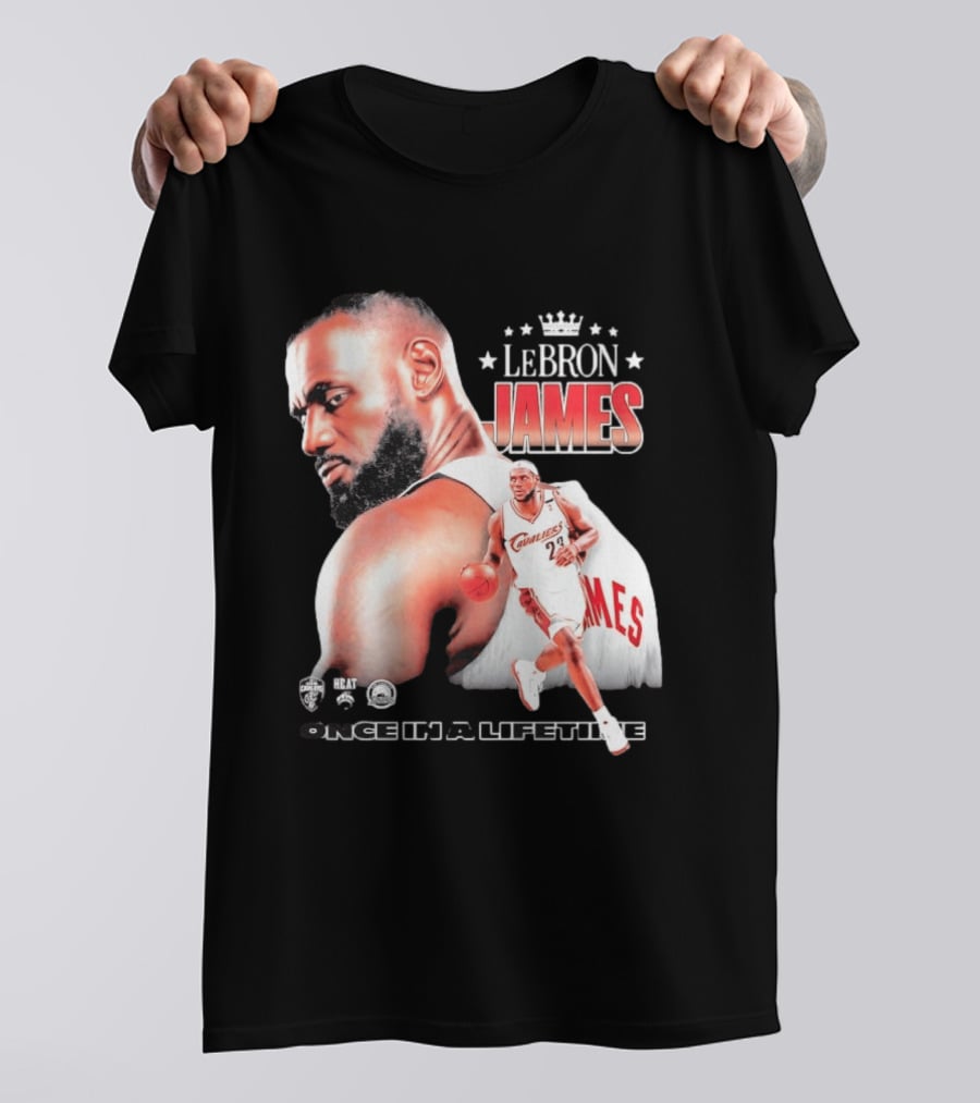 LeBron James Cleveland Cavaliers Once In A Lifetime NBA Heat Championships T-Shirt