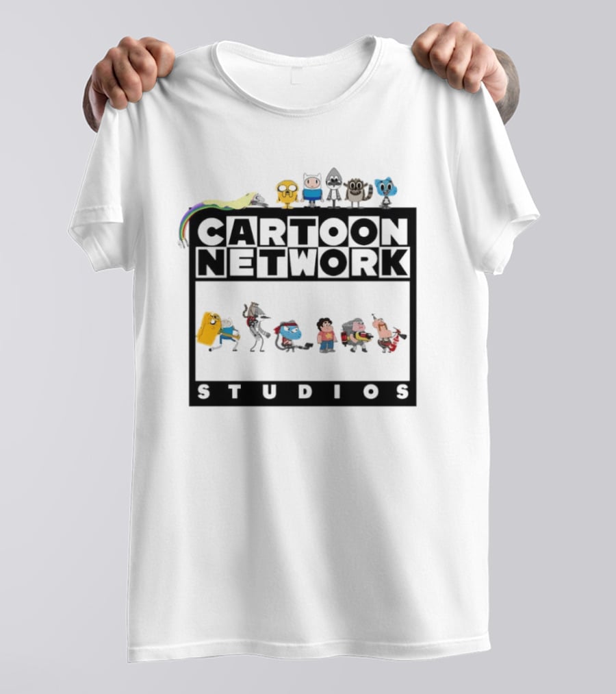 Cartoon Network Studios Finn Jake Mordecai Rigby Gumball Steven Clarence Uncle Character Collage T-Shirt