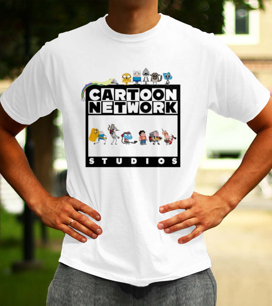 Cartoon Network Studios Finn Jake Mordecai Rigby Gumball Steven Clarence Uncle Character Collage T-Shirt