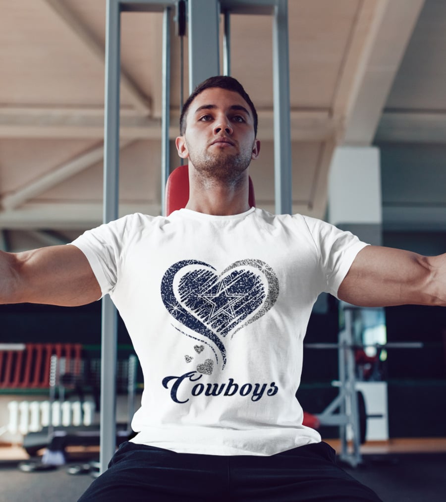Dallas Cowboys Heart Glitter T-Shirt