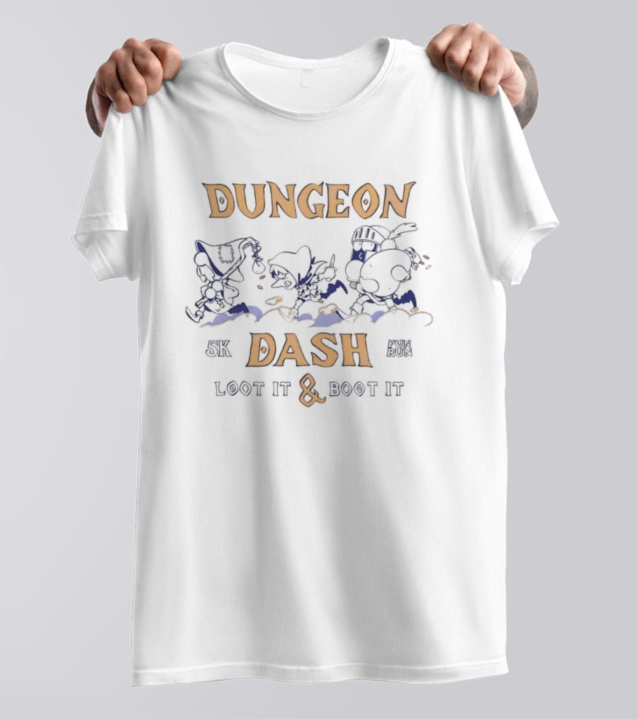 Dungeon 5k Dash Loot It And Boot It Fun Run Fantasy Adventure T-Shirt