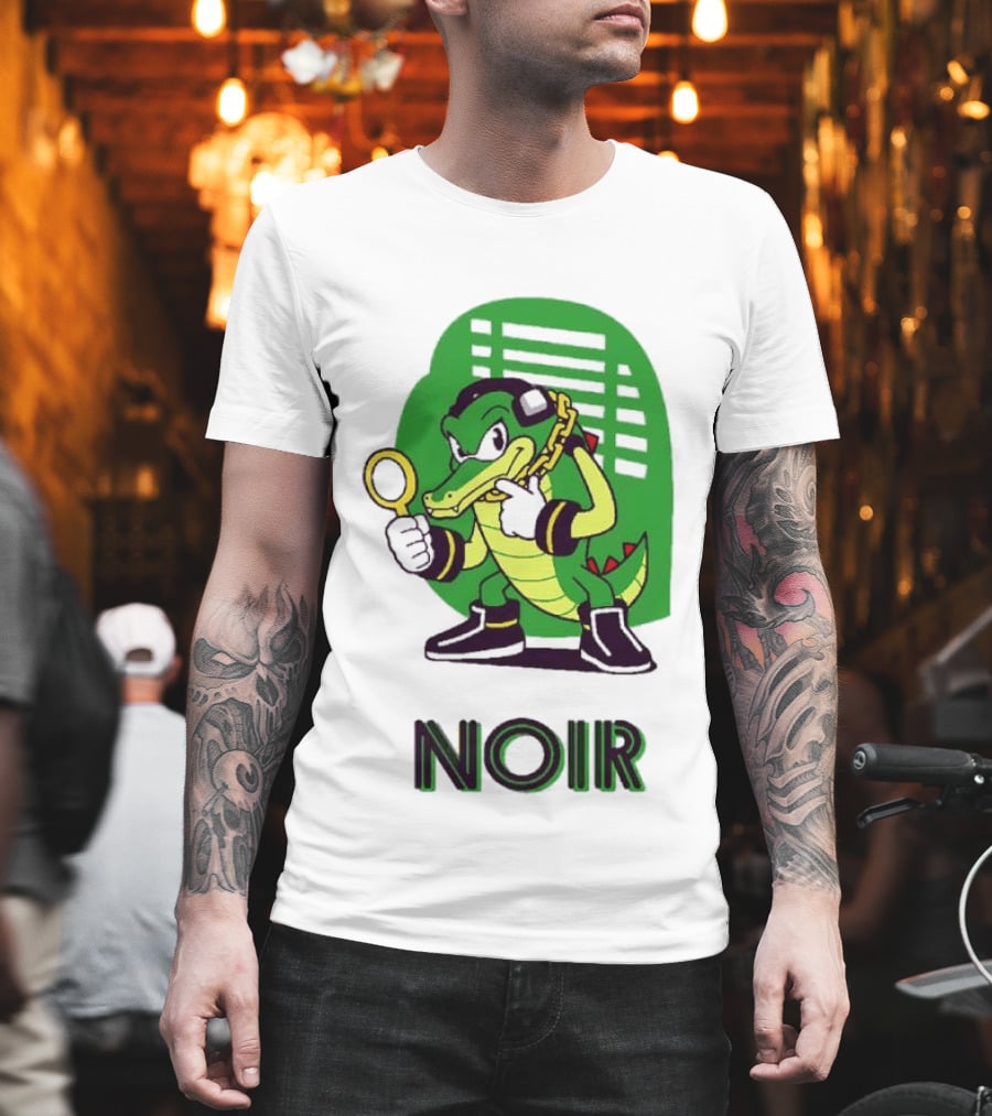Vector The Crocodile Chaotix Detective Agency Noir Magnifying Glass Image T-Shirt