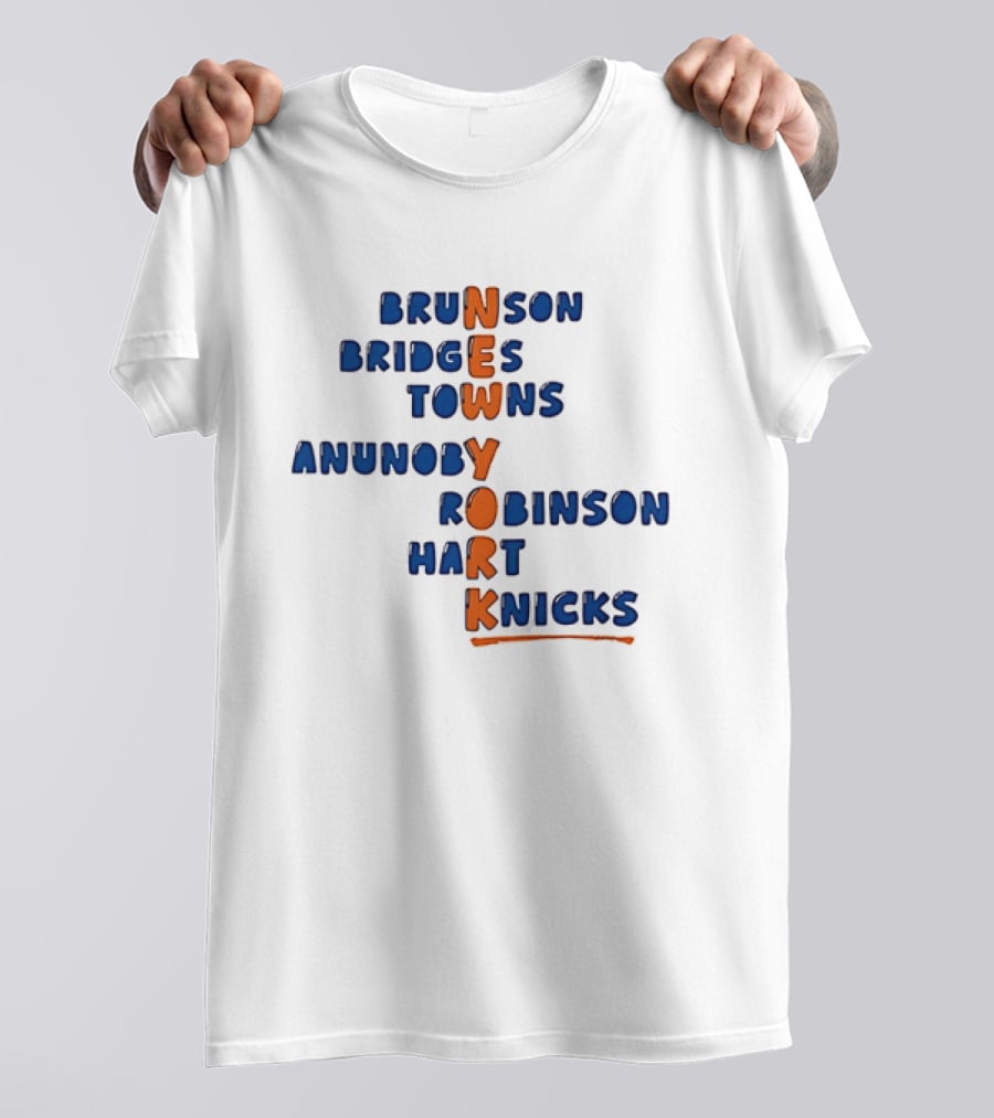 New York Knicks Brunson Bridges Towns Anunoby Robinson Hart Knicks Team Players T-Shirt