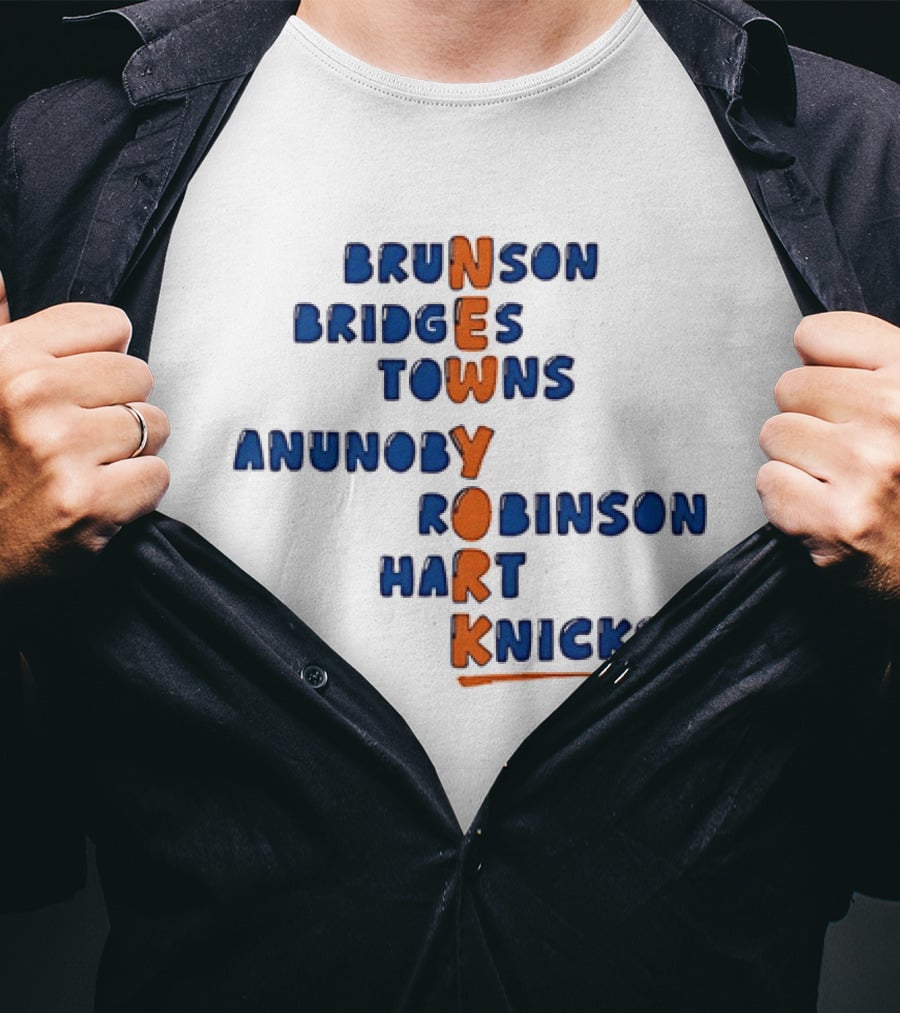 New York Knicks Brunson Bridges Towns Anunoby Robinson Hart Knicks Team Players T-Shirt