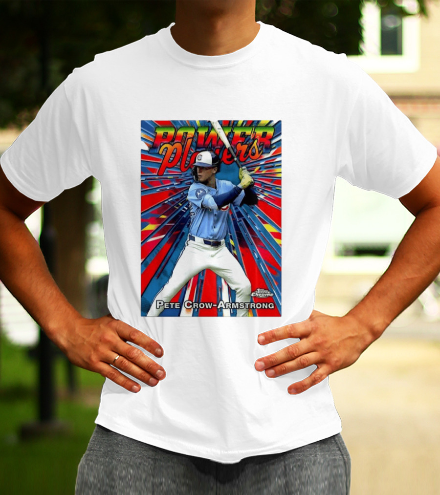 Pete Crow Armstrong Power Players Chicago Cubs Topps Chrome MLB Baseball T-Shirt