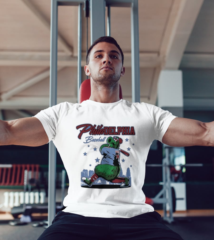 Phillie Phanatic Philadelphia Baseball Phillies MLB Skyline Stars T-Shirt