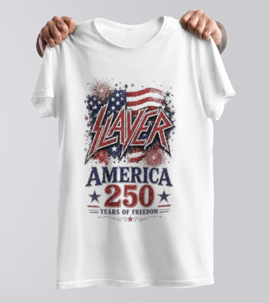 Slayer America 250 Years Of Freedom Stars And Stripes T-Shirt
