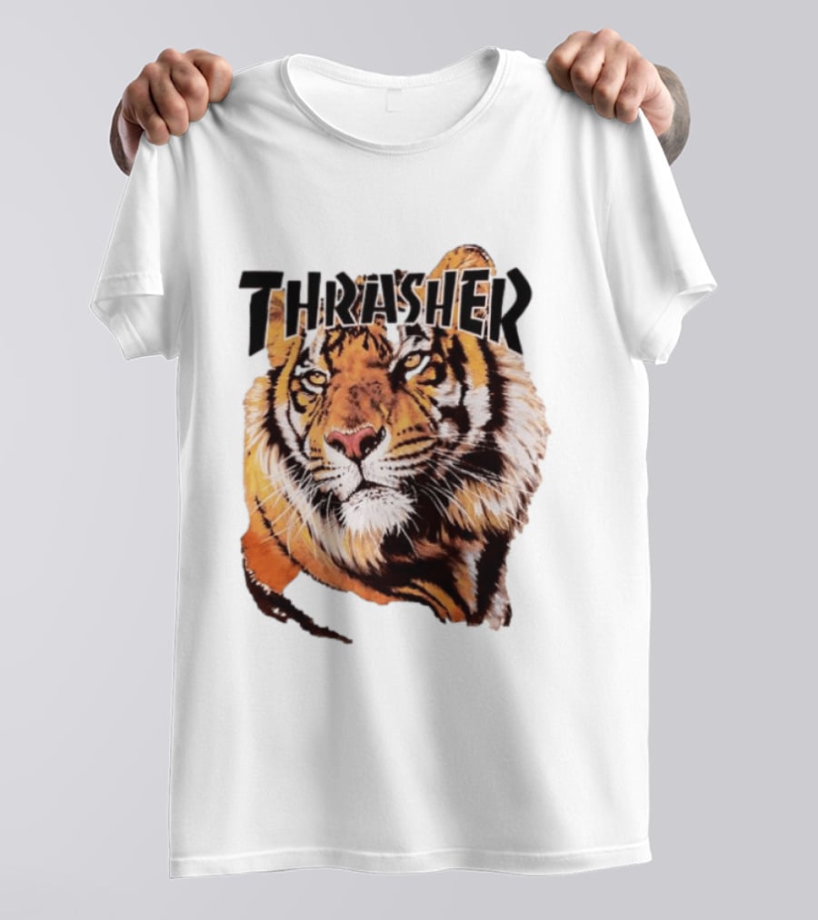 Tiger Thrasher Magazine Wildlife Nature Animal Orange Color T-Shirt