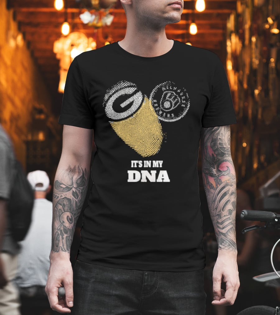 Packers Brewers It's In My DNA Football Baseball Fan Pride T-Shirt