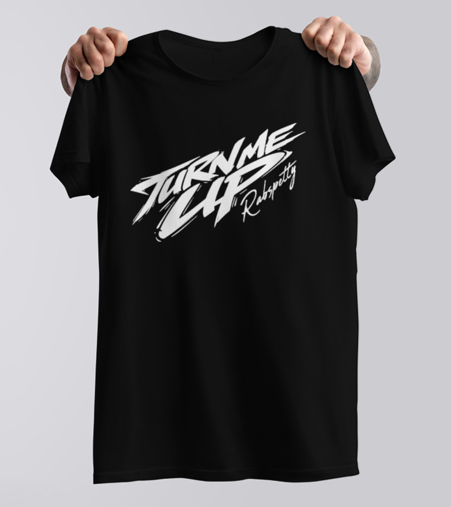 Rabsopetty Turn Me Up Dynamic Script T-Shirt