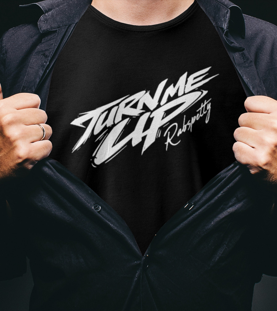 Rabsopetty Turn Me Up Dynamic Script T-Shirt